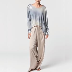 NEW AVANT TOI frosted effect stretch silk palazzo pants in noce moscata